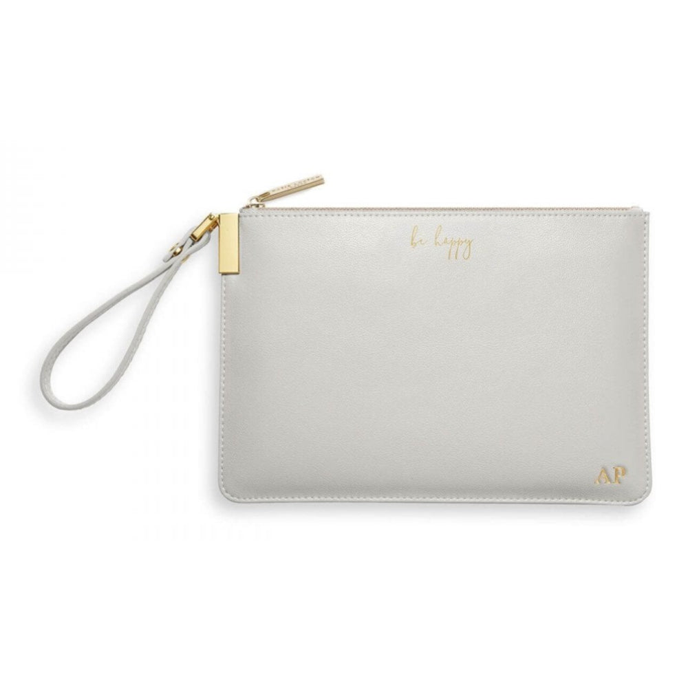 Secret Message Pouch | Be Happy, Be Happy, Be Bright, Be You | Grey | 16 X 24 Cm