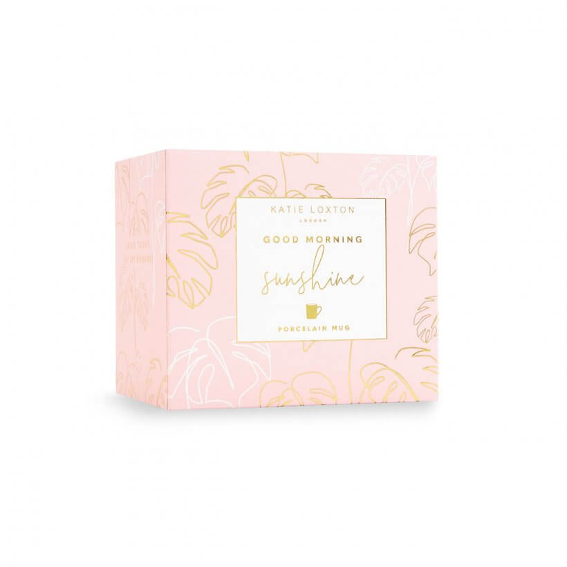 Boxed Porcelain Mug | Good Morning Sunshine | White And Gold
