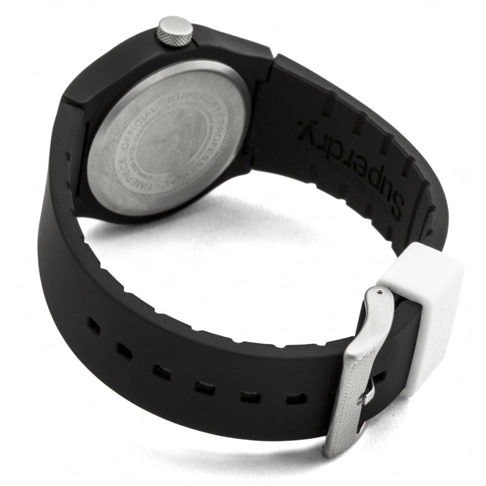 Urban Black Silicone Strap Watch With White Dial