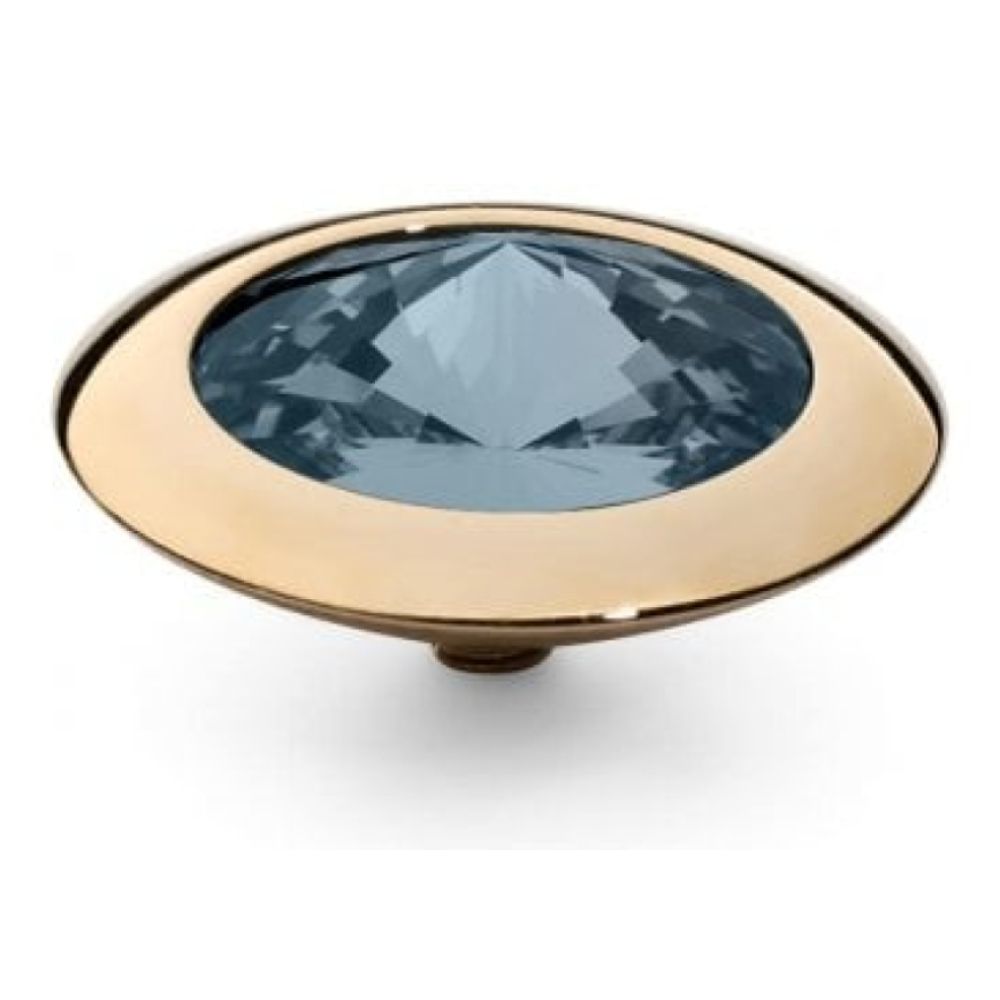 Famosa Gold 16mm Tondo Ring Top Denim Blue