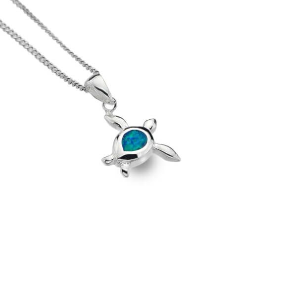 Origins Turtle Blue Opal Pendant Necklace