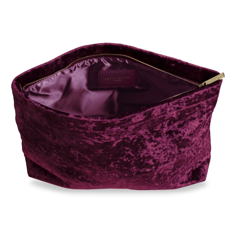VALENTINA VELVET CLUTCH - crushed berry - 23.5x29x7cm
