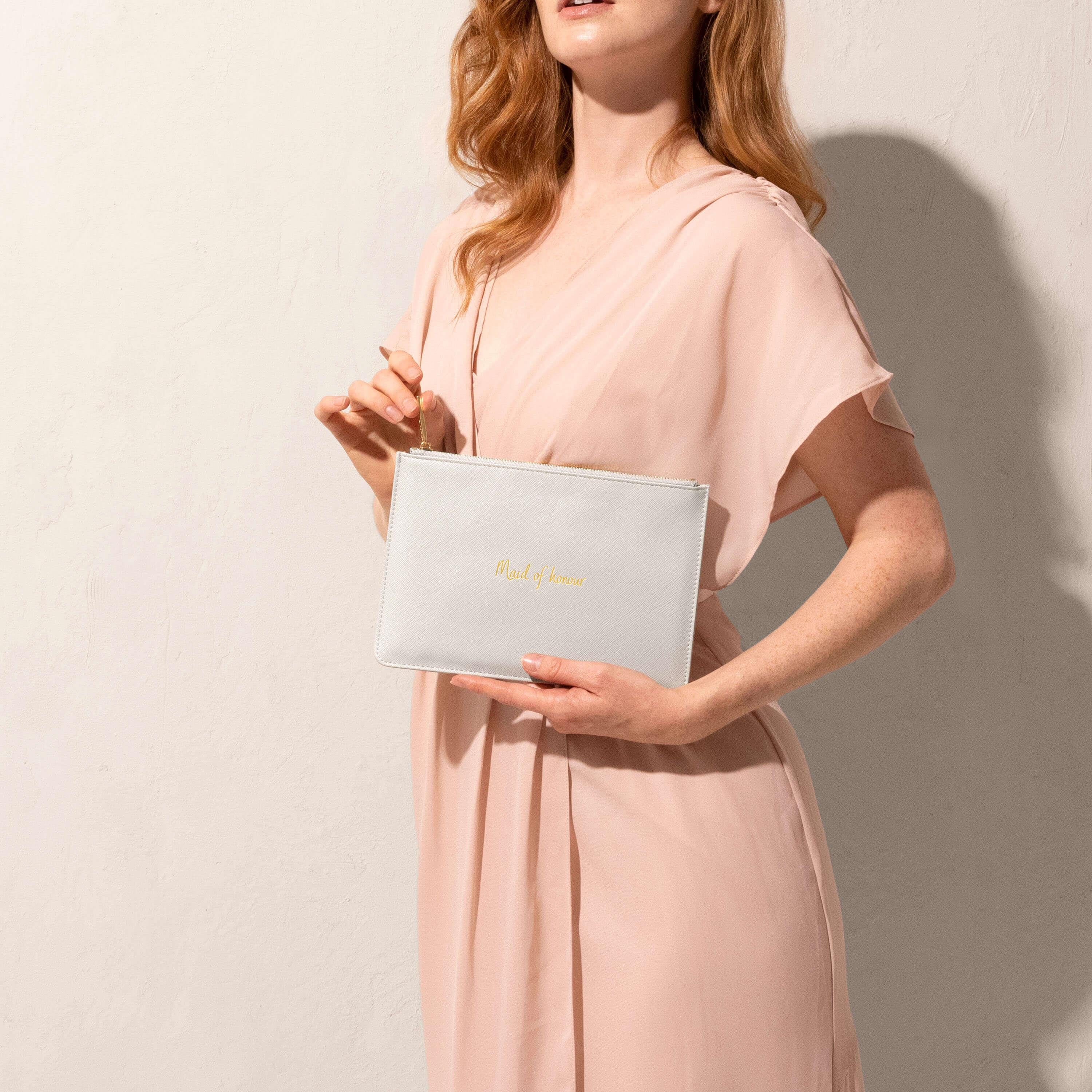Bridal Perfect Pouch | Maid Of Honour | Dove Grey | 16 X 24 X 1.5cm