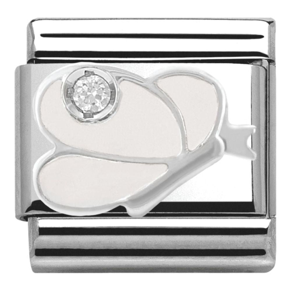 Classic White Butterfly CZ Link