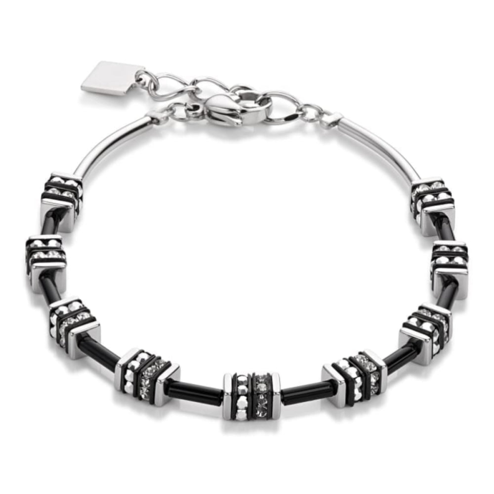 Silver Swarovski Cube Bracelet, Necklace and Earrings Set