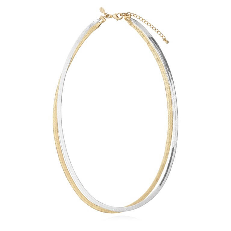 Kismet Chains | Snake Chain Necklace | Silver And Gold | Necklace | 44.5cm 46cm + 5cm Extender