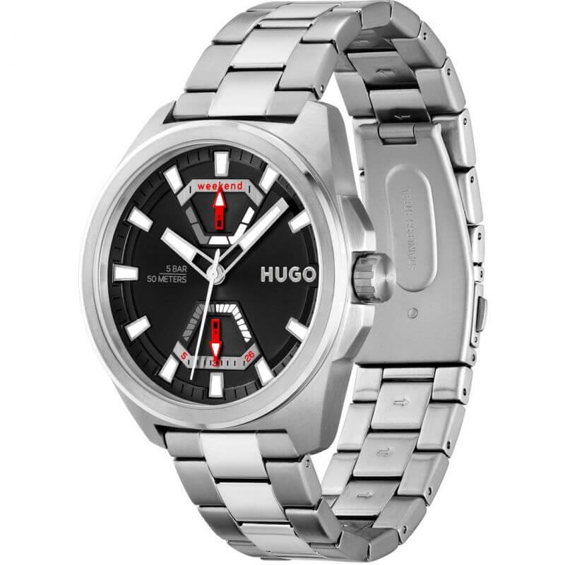 EXPOSE Black Dial Steel Bracelet Strap Gents Watch