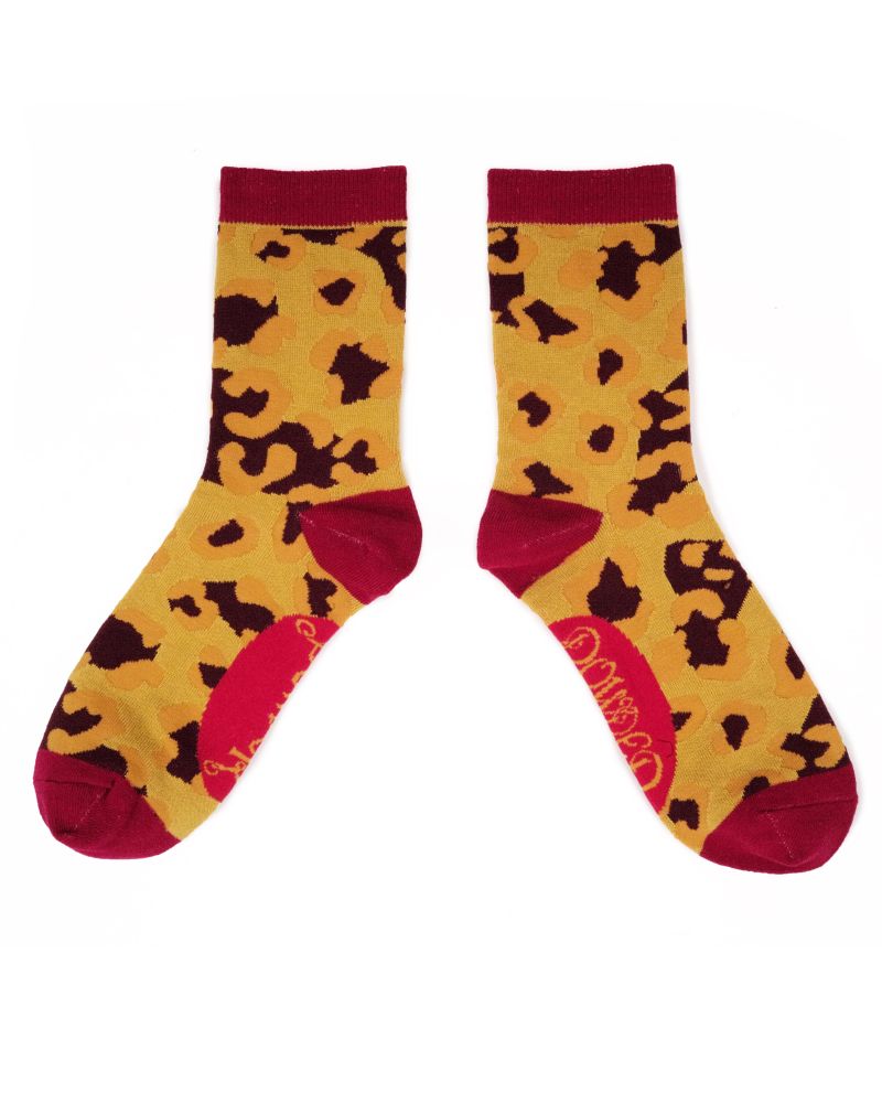 Ladies Ankle Socks Leopard Print