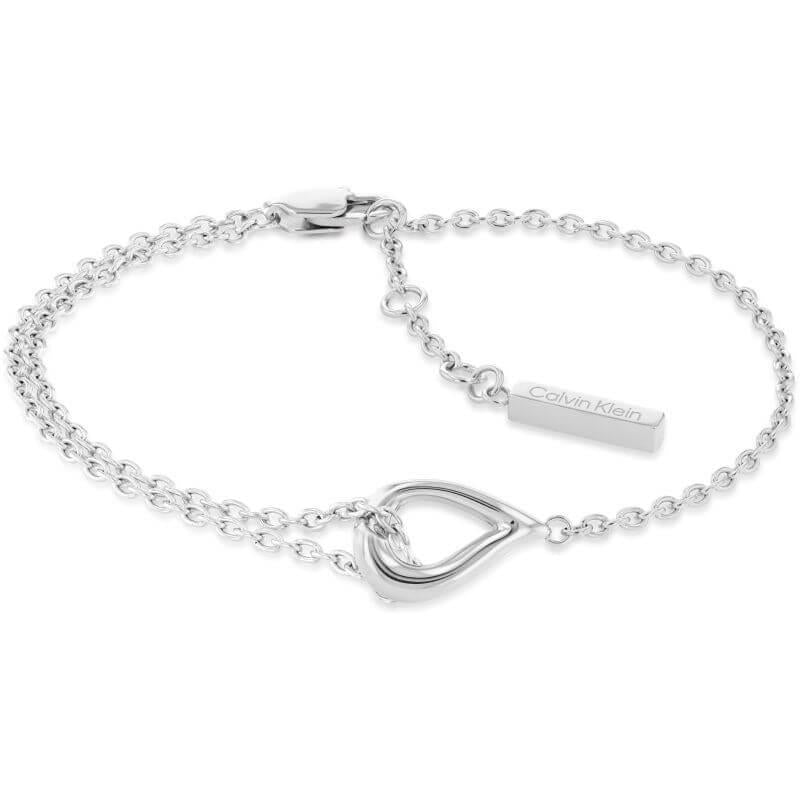 Asymmetrical Double Chain Silver Ladies Bracelet