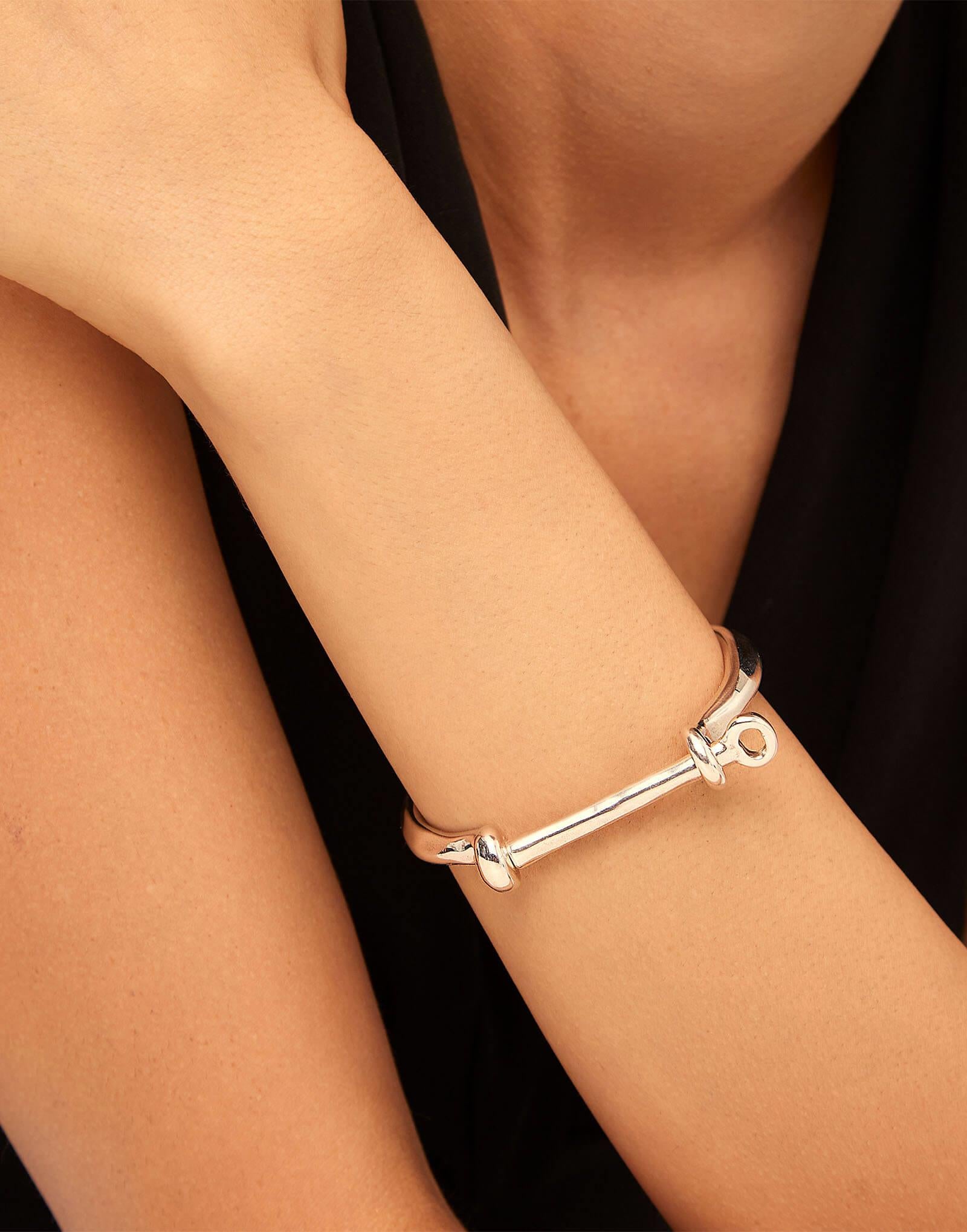 Shackled Silver Plated Clad Bracelet