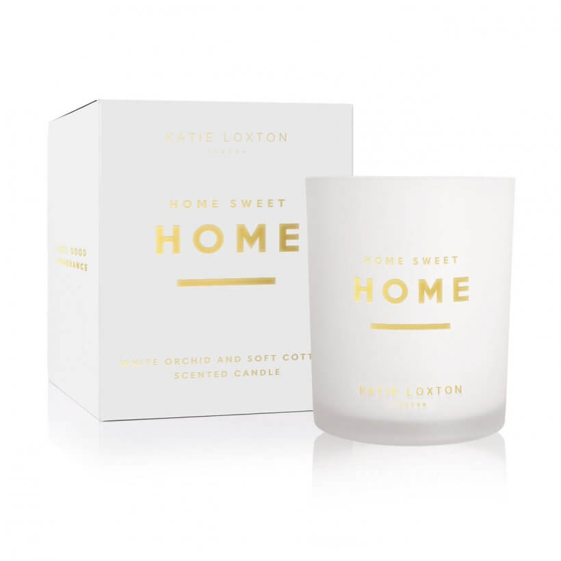 Sentiment Candle | Home Sweet Home | White Orchid And Soft Cotton