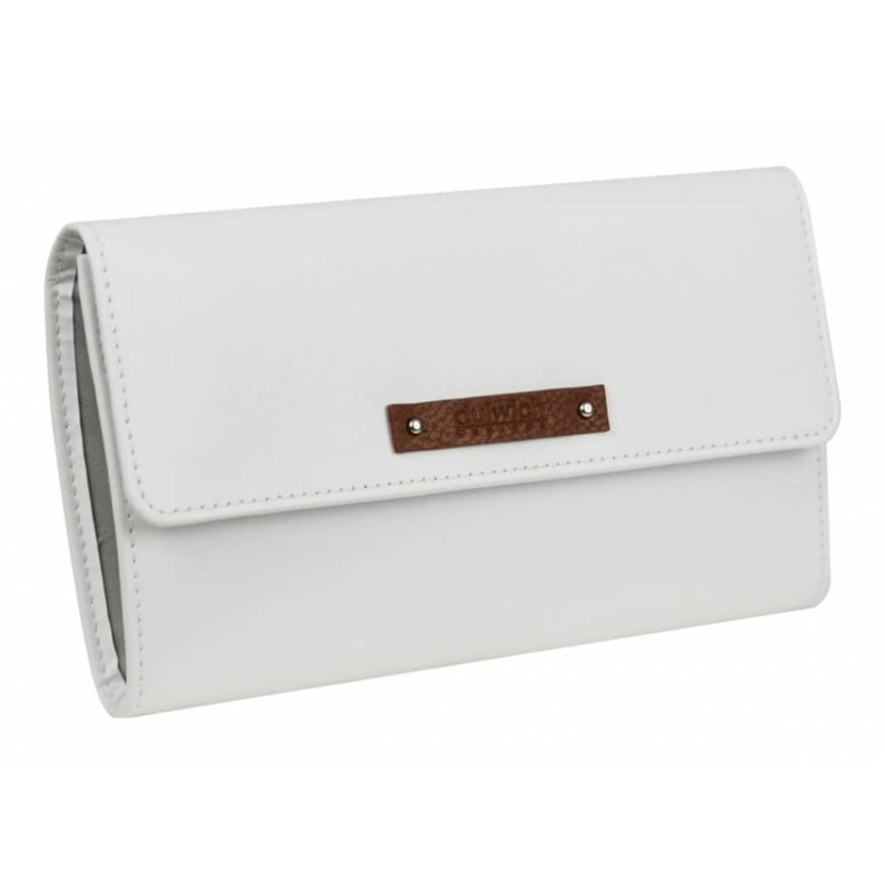 White Leather Jewellery Roll