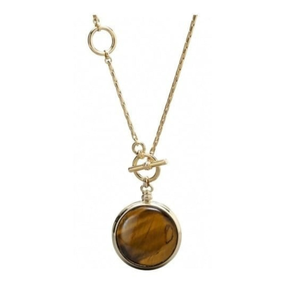 Ladies Vintage Gold Circular Pendant Necklace