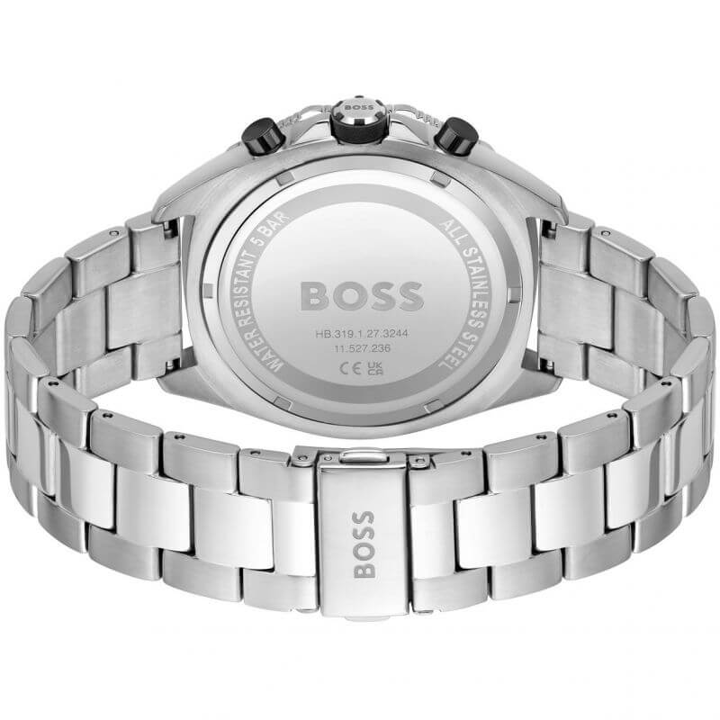 Energy Black Chronograph Dial SS Bracelet Watch
