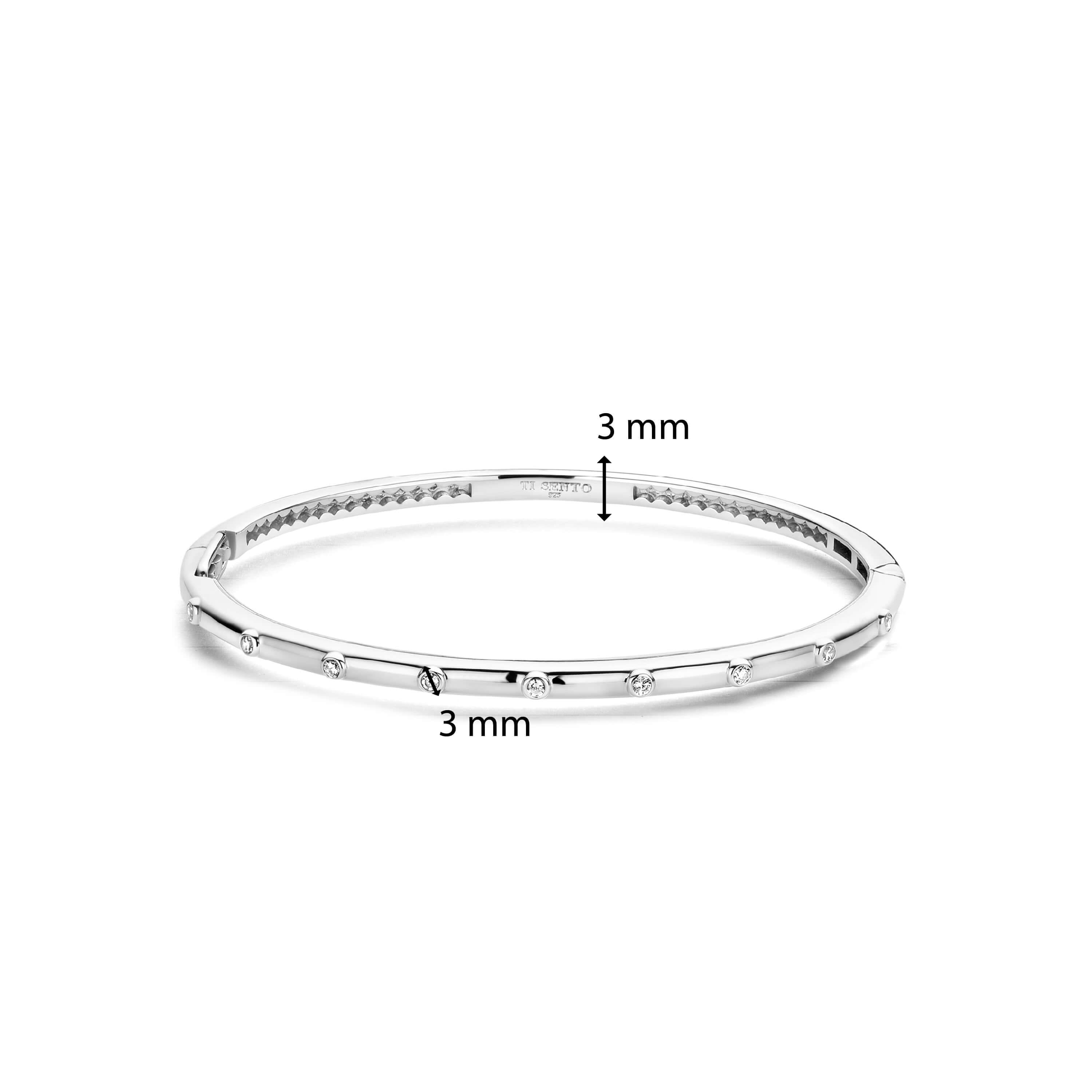 Silver Rhodium Plated CZ Bangle