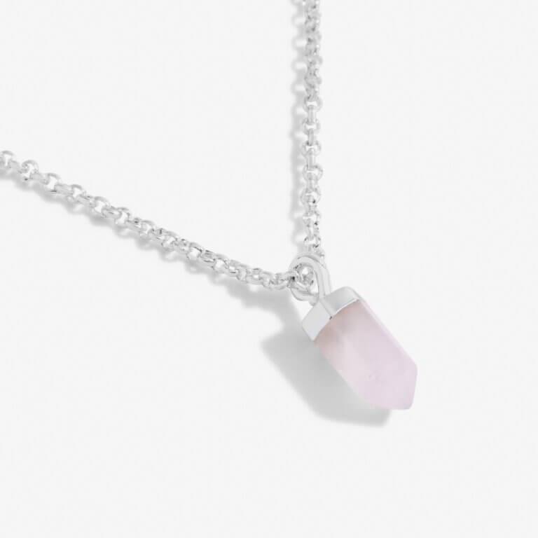 Crystal A Little | Rose Quartz | Silver | Necklace | 46cm + 5cm Extender