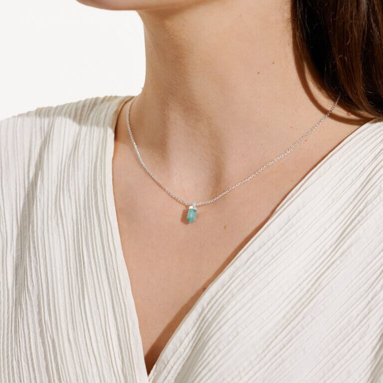 Crystal A Little | Aventurine | Silver | Necklace | 46cm + 5cm Extender