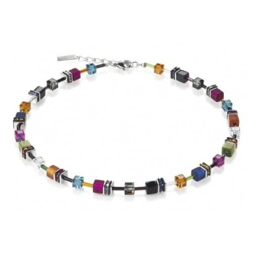 Ladies Multicoloured Solid Tigers Eye & Polaris Cube Necklace