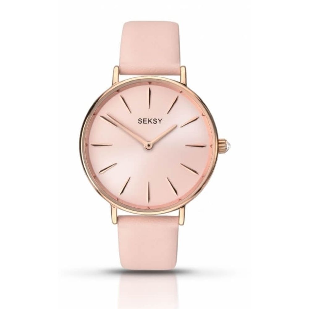 Ladies' Wristwatch With Pink Leather Strap