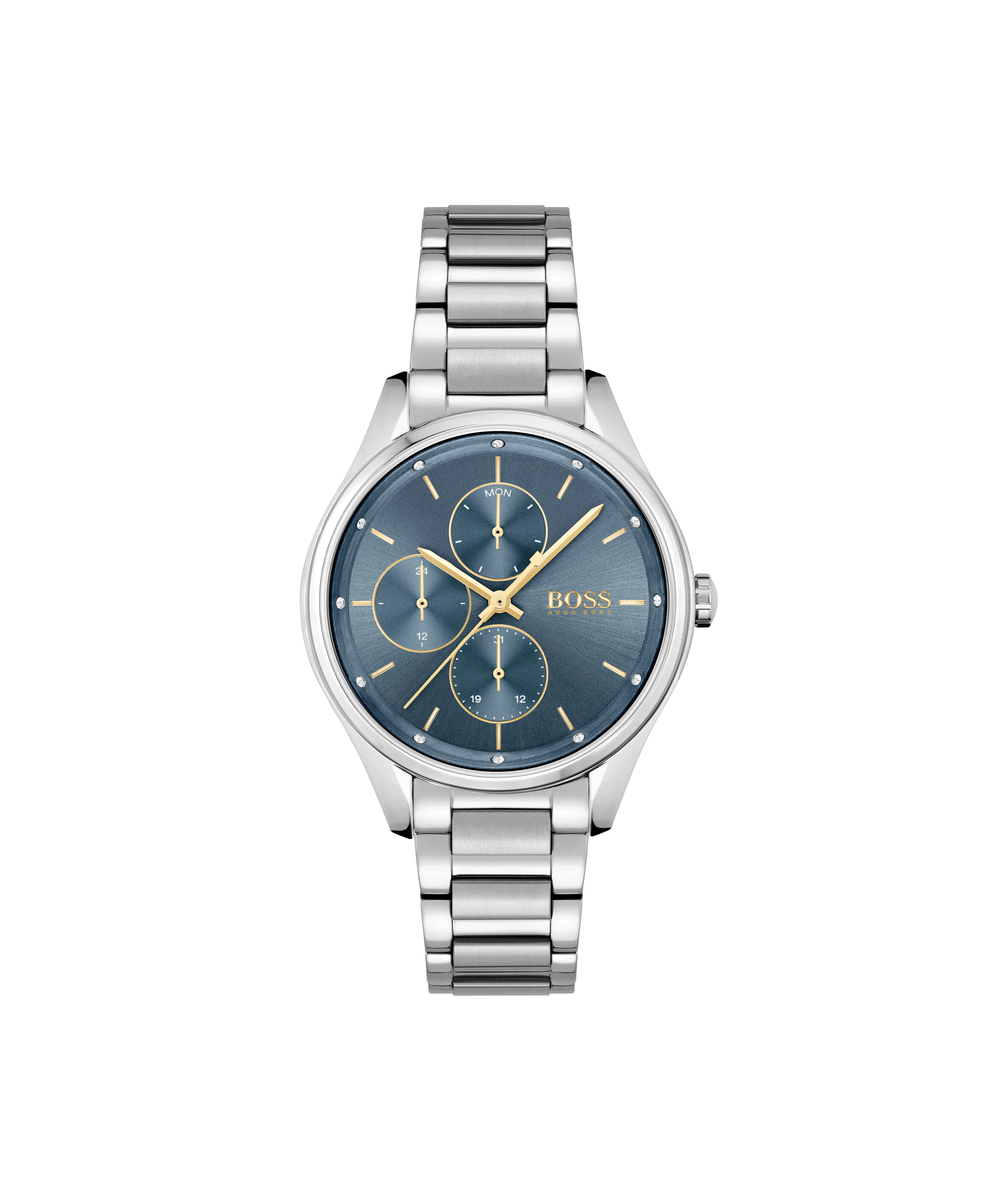 Grand Course Stainless Steel Blue Multifunctional Dial Ladies Watch