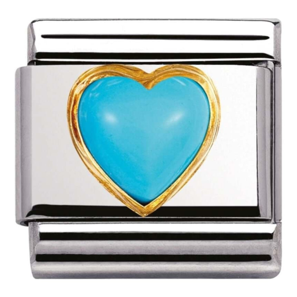 Classic Gold Set Turquoise Heart Link