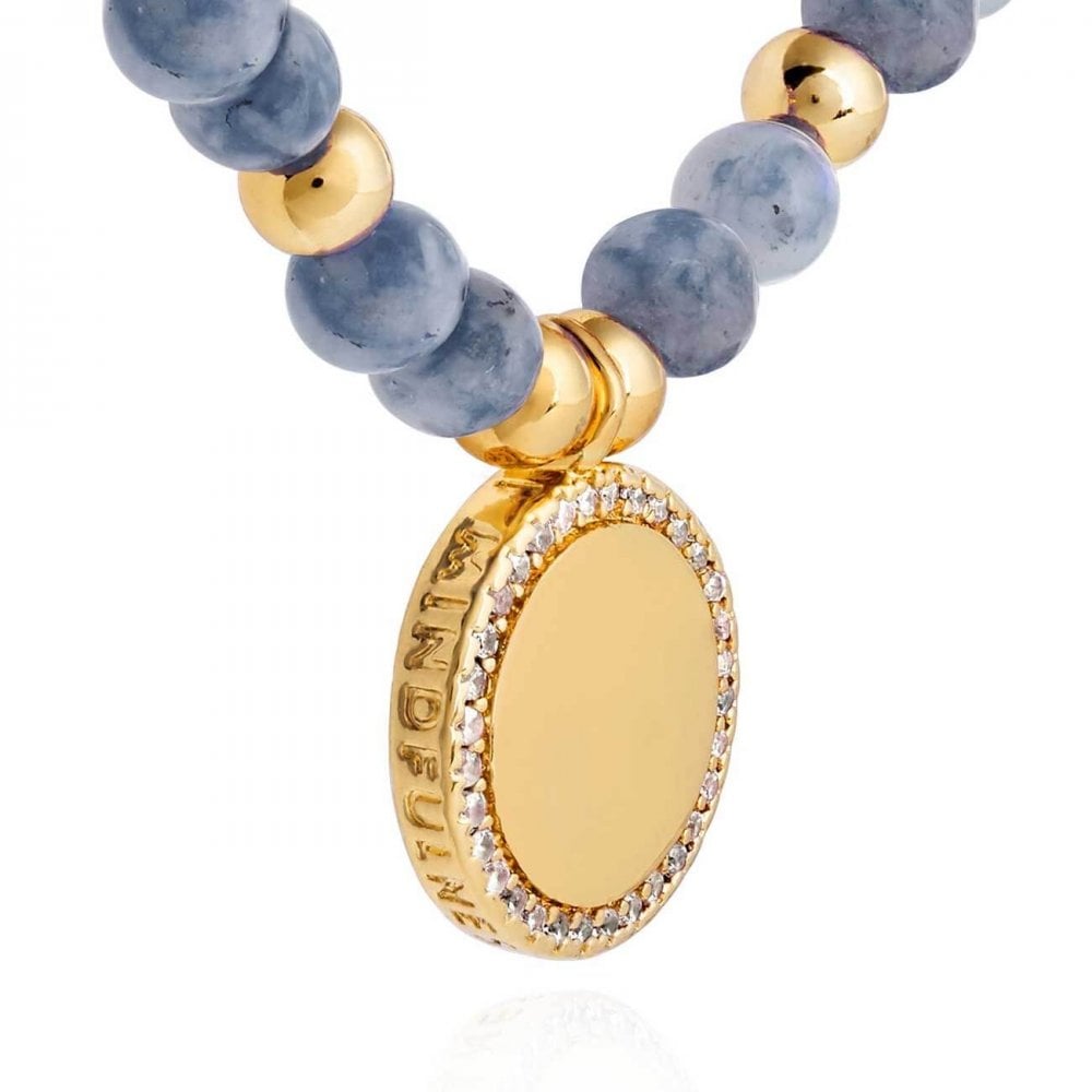 Wellness Gems | Gold | Blue Lace Agate Bracelet | 17.5cm Stretch