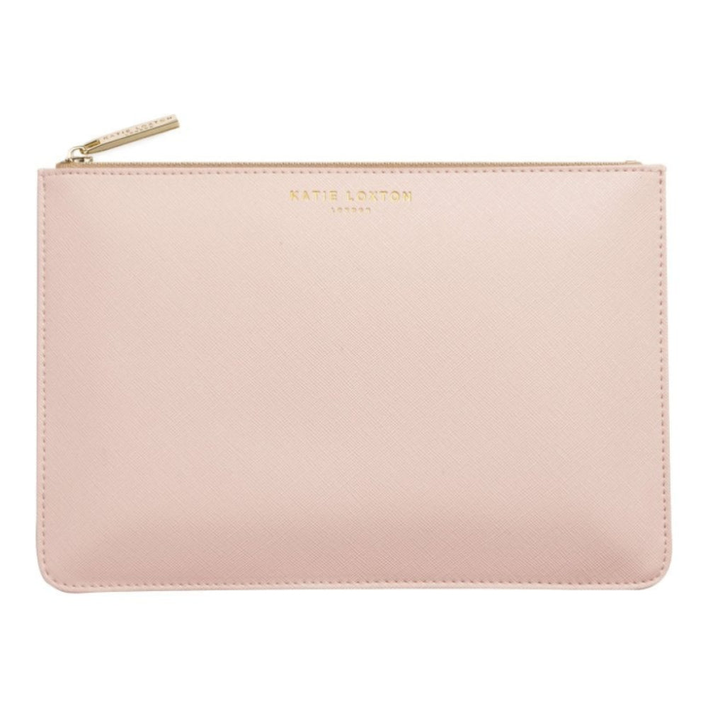 PERFECT POUCH GIFT SET - LOVE LOVE LOVE - Taupe and Metallic Rose Gold - 29x21x2.5cm (boxed)