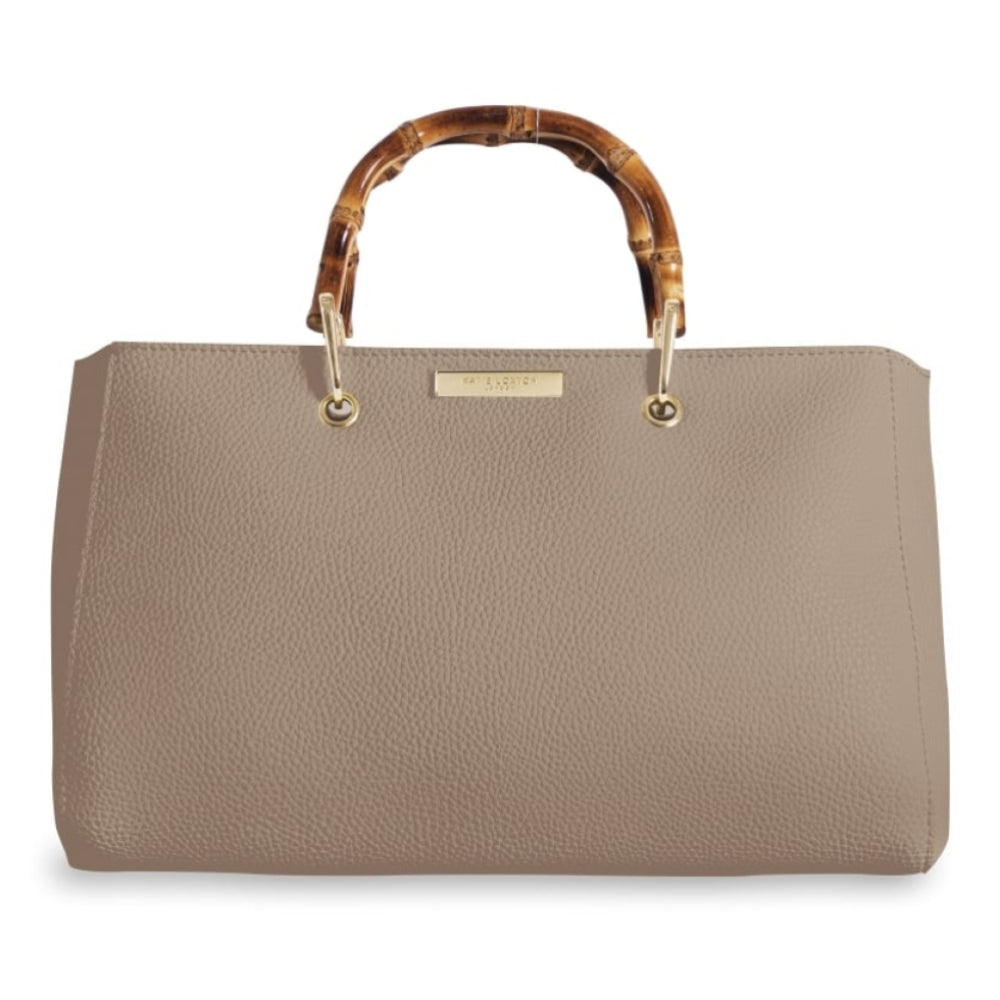 HANDBAG - AVERY BAMBOO - handbag with bamboo handle - taupe - 20x33x18cm