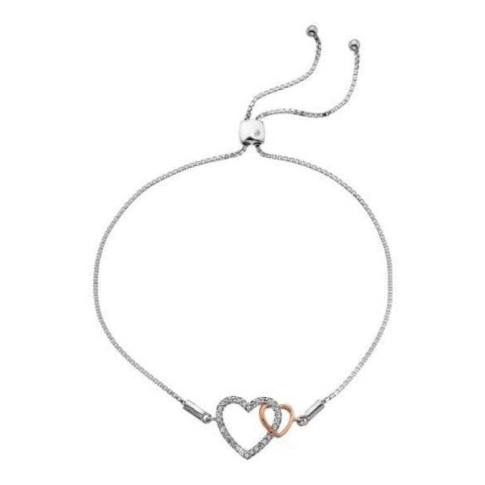 Togetherness Open Heart Bracelet Rose Gold Plate Accents