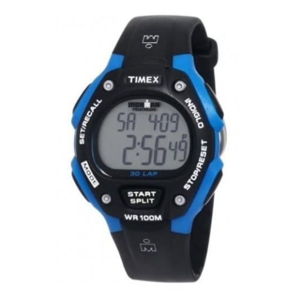 Gents Ironman Black & Bright Blue Watch