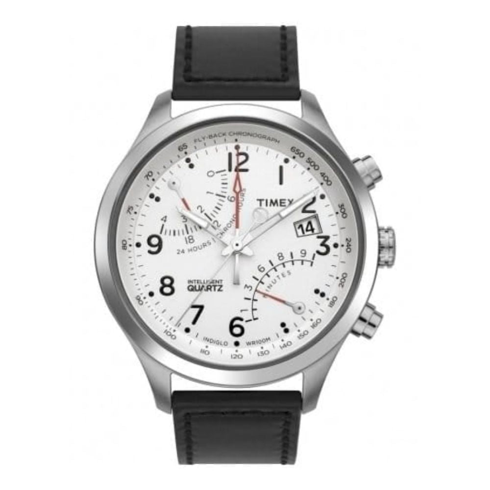 Gents Premium IQ Black Leather Watch
