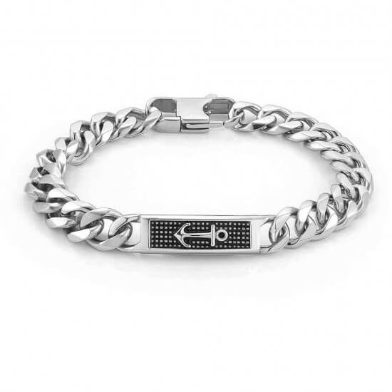 Instinct Marina Stainless Steel Anchor Long Mens Bracelet