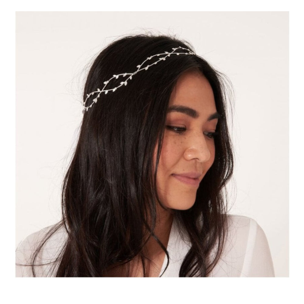 Happy Ever After Hair Accessories Pearl CZ Wave Hair Crown