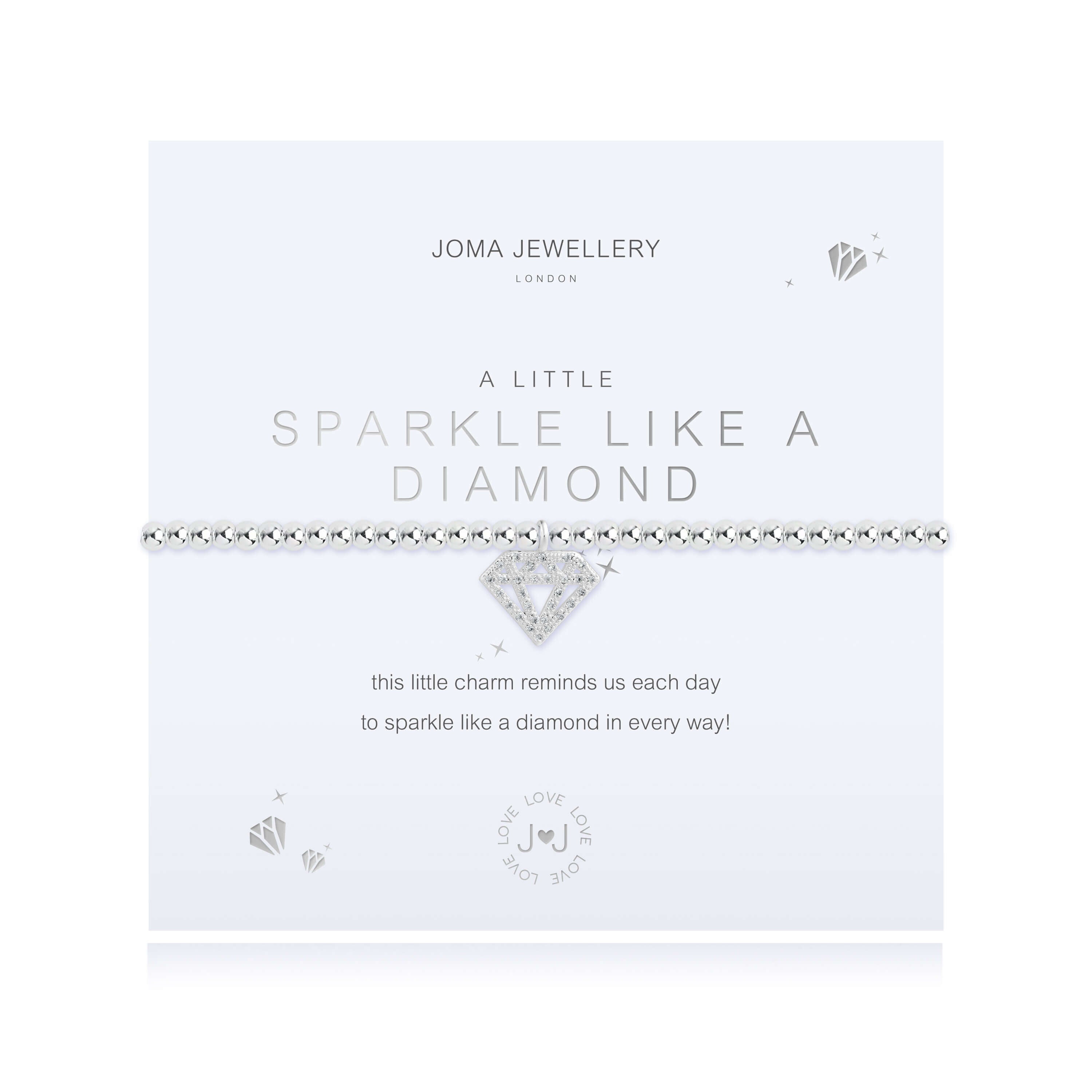 A Little | Sparkle Like A Diamond | Silver | Bracelet | 17.5cm Stretch