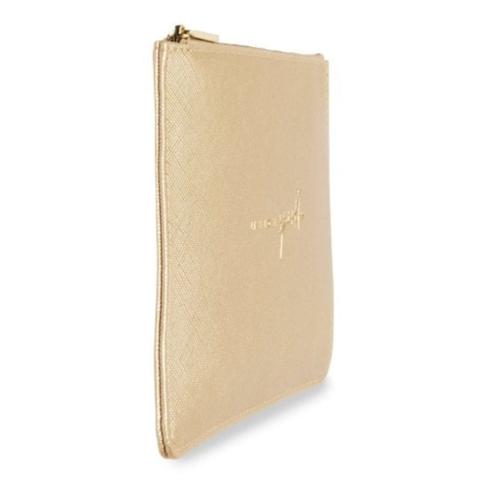 PETITE PERFECT POUCH ��������� LIVE LOVE SPARKLE - Metallic Gold - 11.5x17.4cm