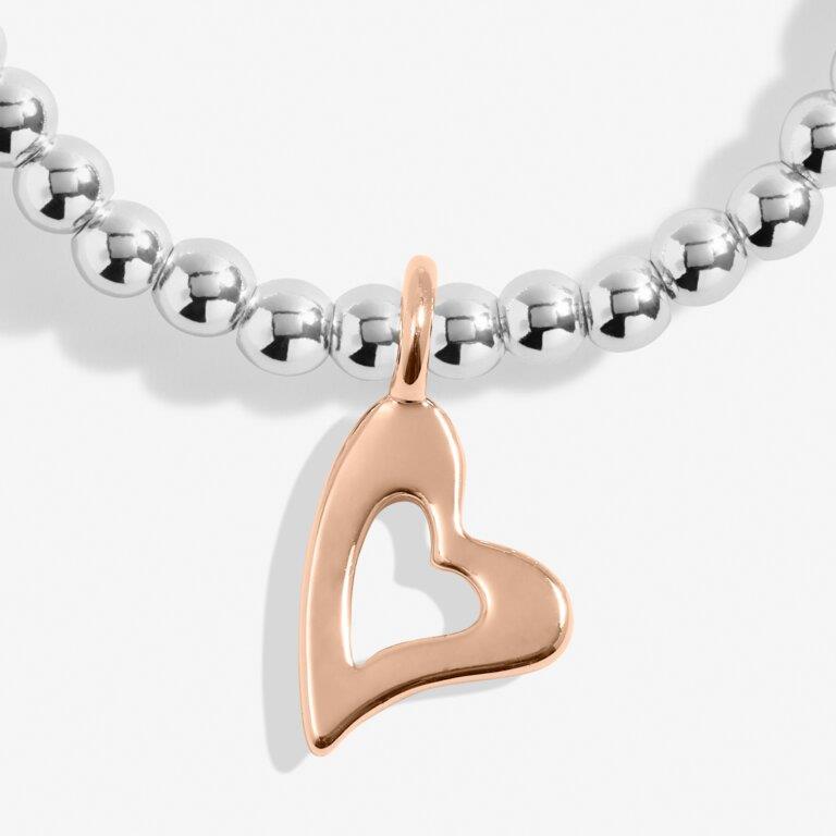 A Little 'Lucky To Have A Friend Like You' Silver & Rose Gold Plated Bracelet