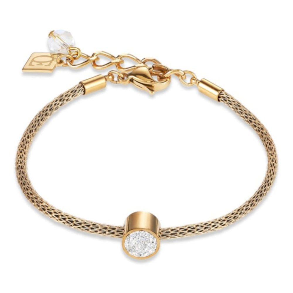 Crystal & Mesh Gold Bracelet