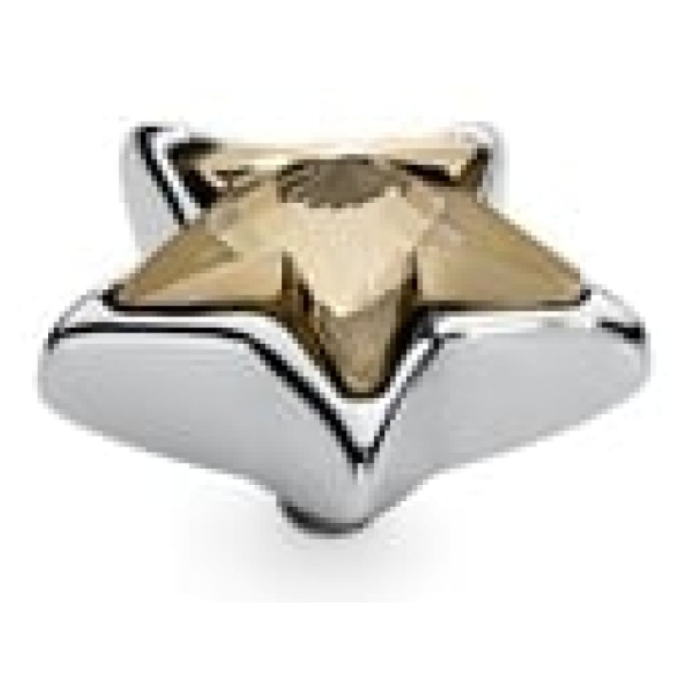 Famosa Stellar 13mm Golden Shadow In Stainless Steel Star Ring Top