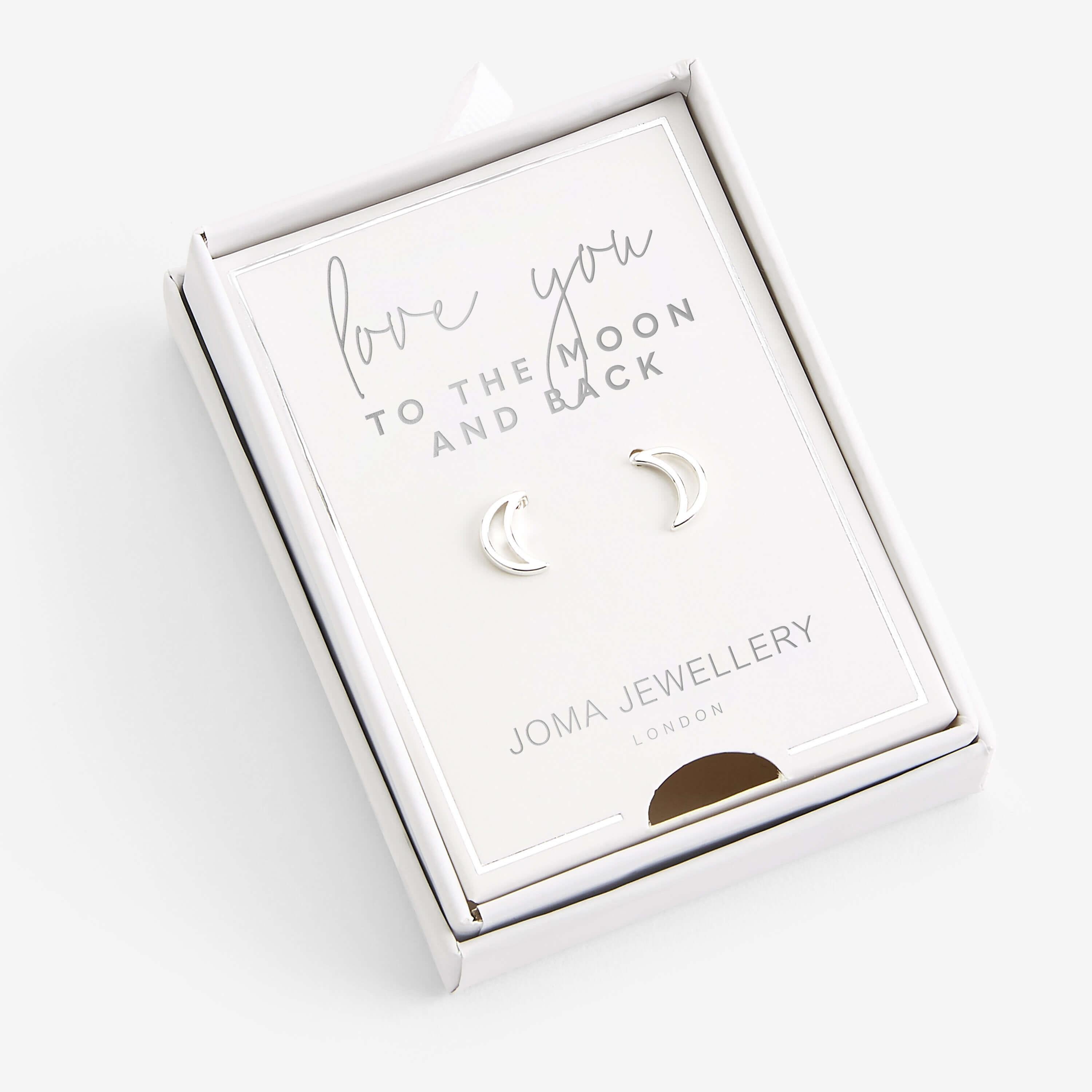 Treasure The Little Things | Love You To The Moon And Back | Silver | Earring Box