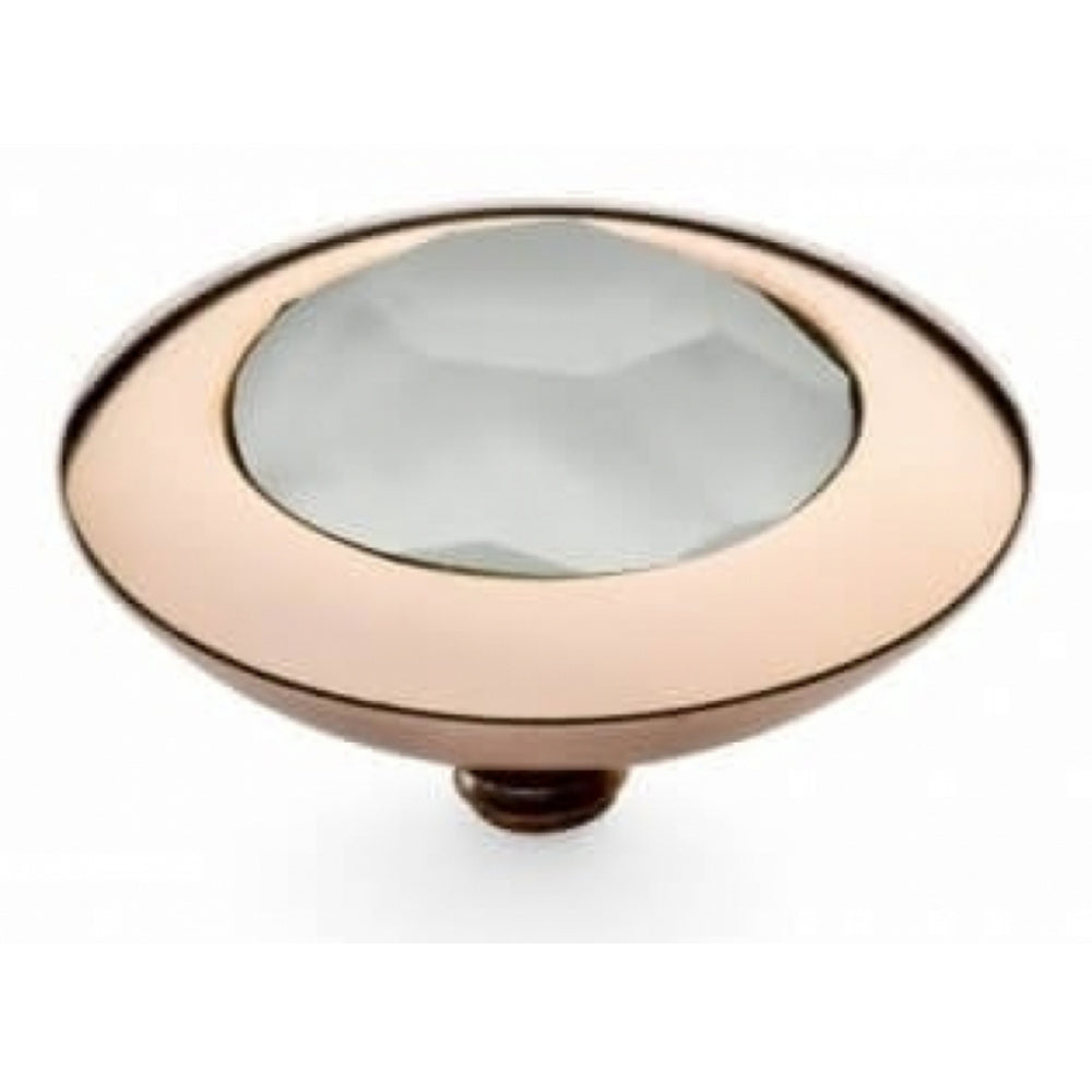 Famosa Rose Gold Plated 13mm Tondo Powder Grey Ring Top