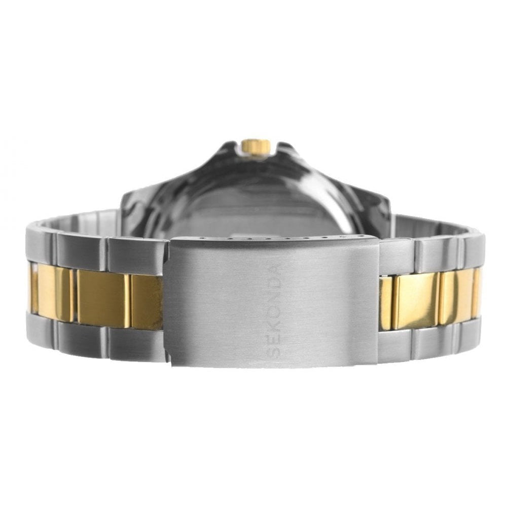 Stainless Steel Case & Two Tone Bracelet Strap Gents Watch