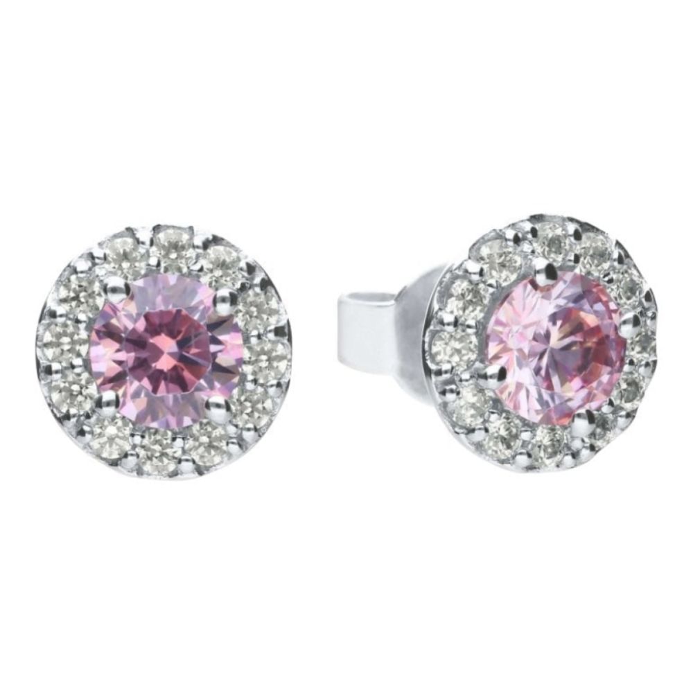 Dusky Pink Zirconia Pav������ Stud Earrings