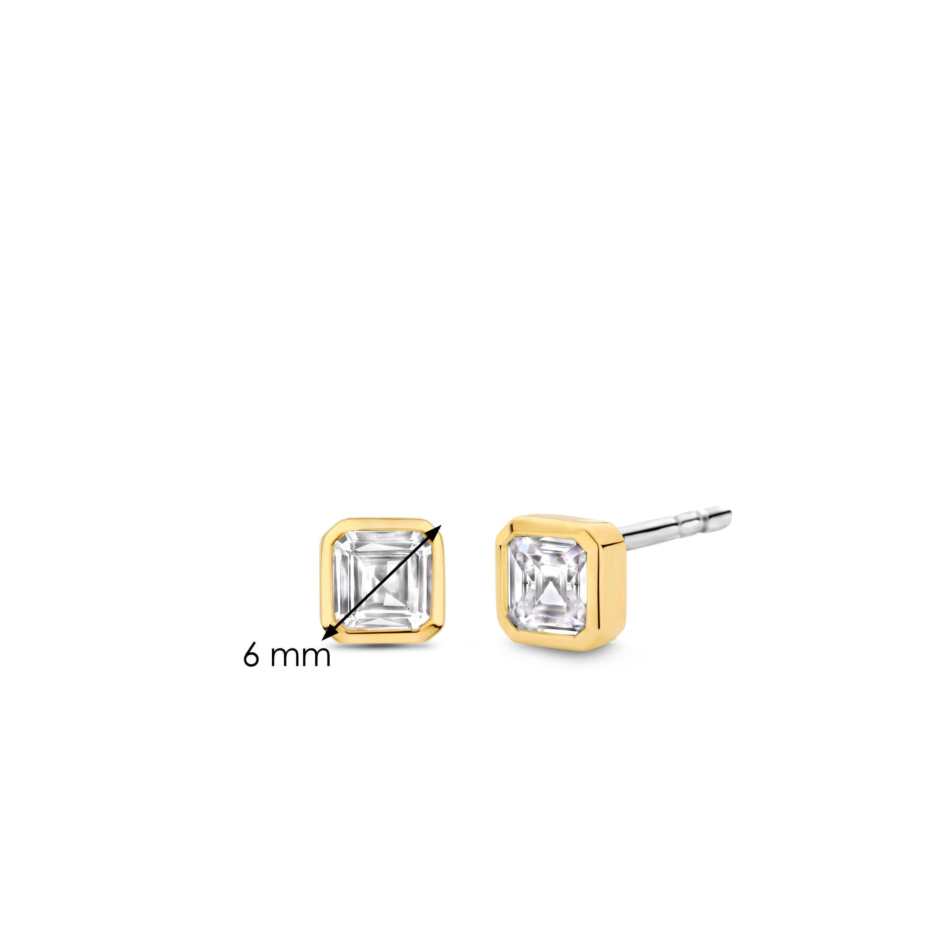 Gold Plated CZ Stud Earrings