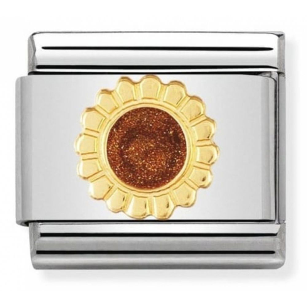 Composable Classic 18k Gold Enamel Sunflower Link