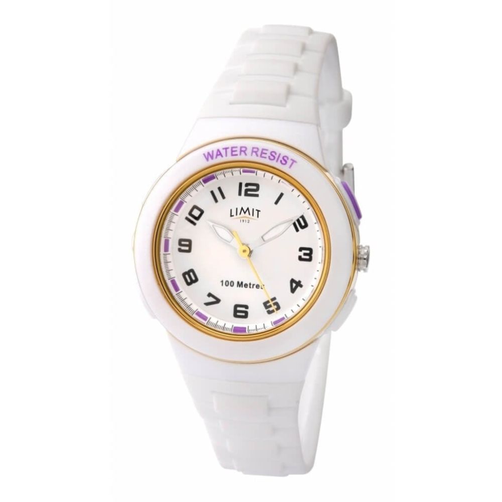 White Plastic Strap & Case Wrist Watch