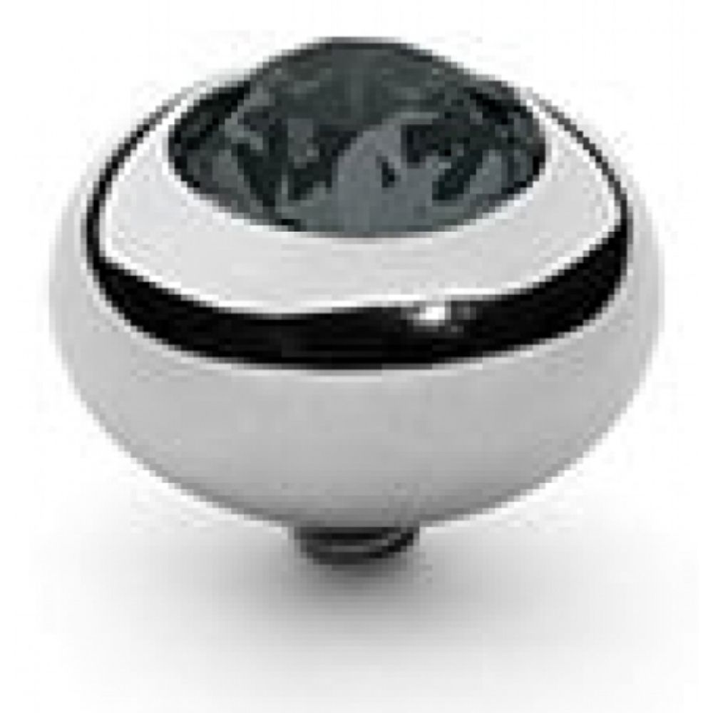 Famosa Stainless Steel 10mm Tondo Graphite Ring Top