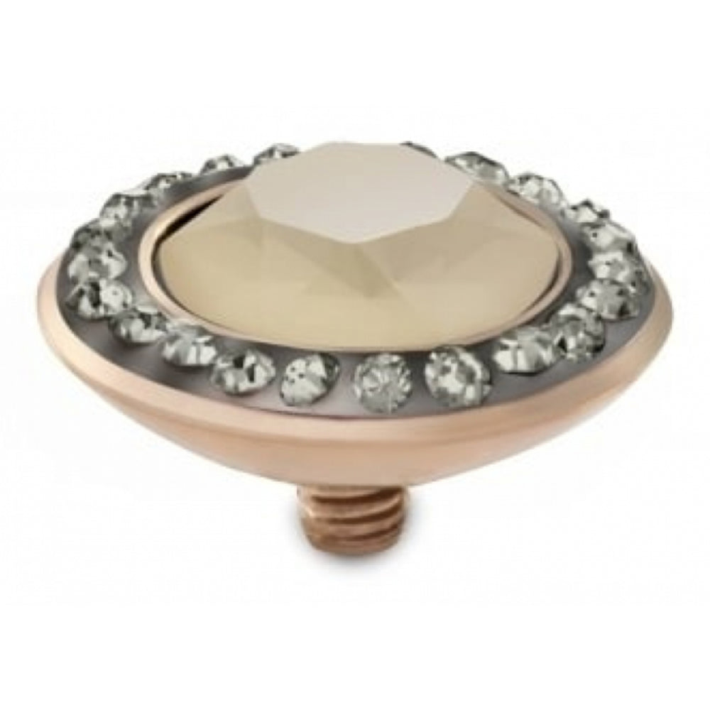 Famosa Ivory Cream Rose Gold Tondo Deluxe 13mm Ring Top