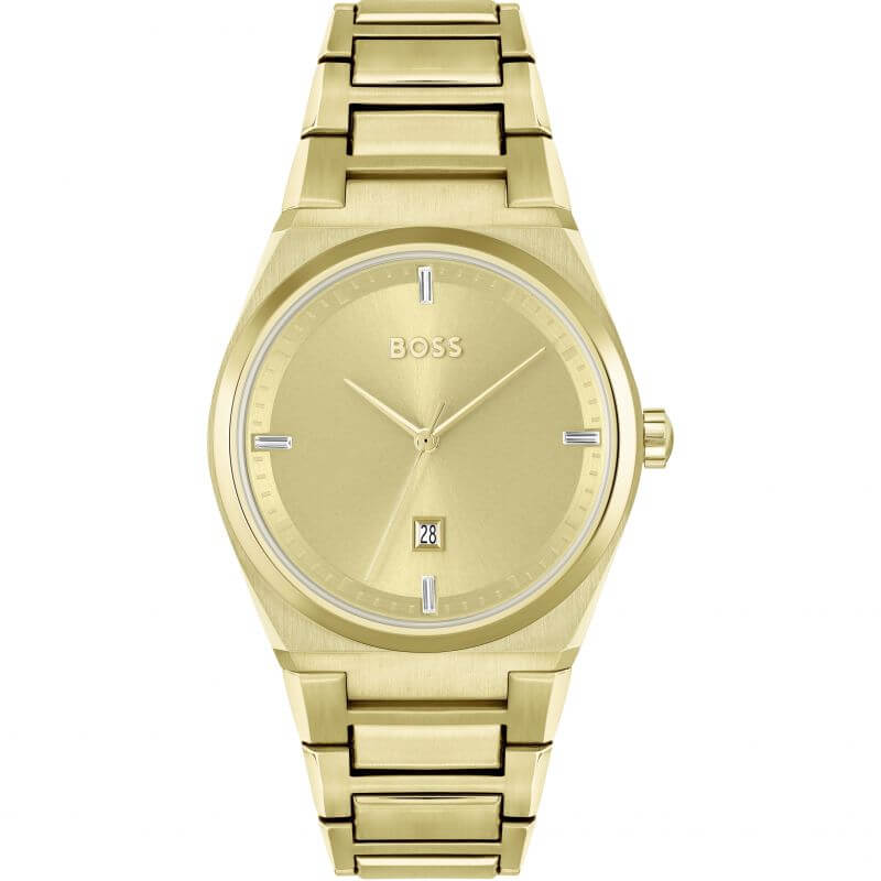 Steer Gold Dial Gold Plated Bracelet Strap Ladies Watch