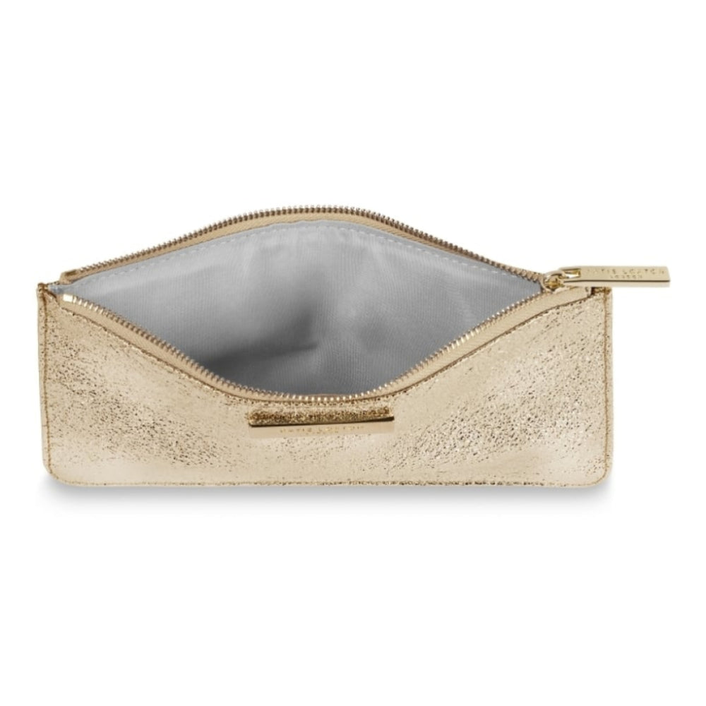 MARCIE PENCIL CASE/SLIM POUCH - metallic gold - 11x22cm