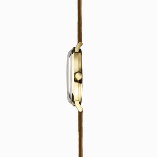 Gold Case With Green Dial & Brown Leather Strap Men's Heritage Watch